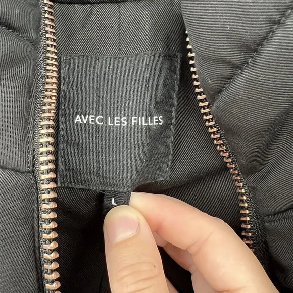 Avec Les Filles Curpo-Feel Thermal Puff Flight Jacket Velvet Trim Size Large - Picture 9 of 11